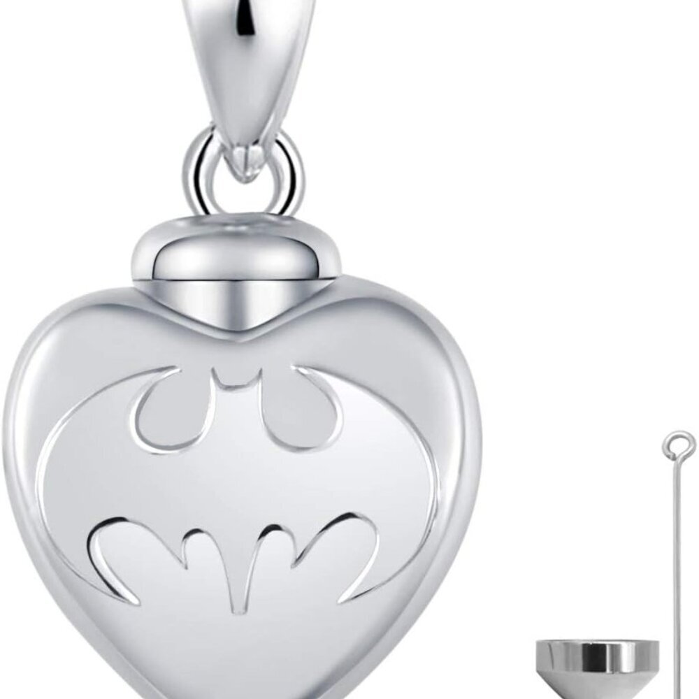 925 Sterling Silver Heart Cremation Jewelry Keepsake Urn Necklace for ashes : Fo